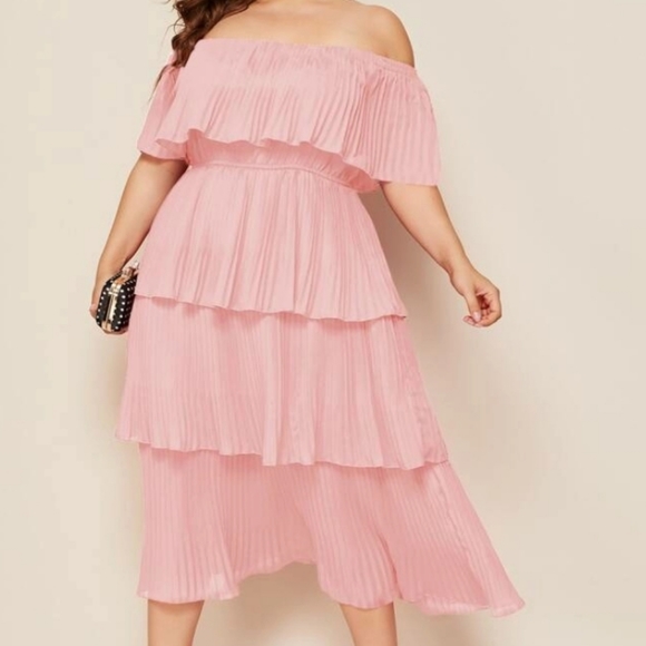 SHEIN Dresses & Skirts - Pink layered ruffle dress 💗